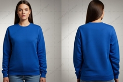 Royal blue crew neck sweatshirt for women T-shirt Mockup Des Product Image 1