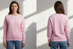 Pink sweatshirt T-shirt Mockup Design Product Image 1