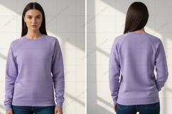 Purple long sleeve T-shirt Mockup Design Product Image 1