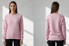 Women's white long-sleeve T-shirt Mockup Design Product Image 1