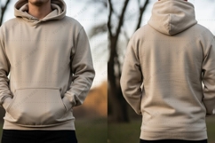 Unisex light beige hoodie outdoor T-shirt Mockup Design Product Image 1