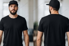 Men's black T-shirt Mockup Design Product Image 1