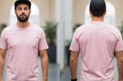 Men's pink T-shirt Mockup Design Product Image 1