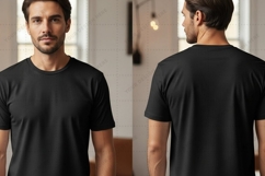 Men's classic black T-shirt Mockup Design Product Image 1