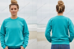 Turquoise sweatshirt T-shirt Mockup Design Product Image 1