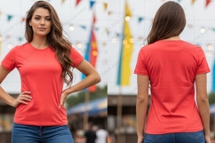 Vibrant red T-shirt Mockup Design Product Image 1