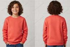 Vibrant coral kids' sweatshirt T-shirt Mockup Design Product Image 1