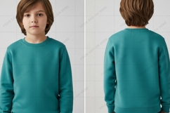Teal kids sweatshirt T-shirt Mockup Design Product Image 1