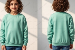 Mint green crew neck sweatshirt T-shirt Mockup Design Product Image 1