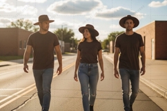 Casual t-shirt mockup design with friends Product Image 1