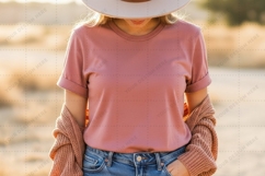 Stylish pink t-shirt mockup design Product Image 1