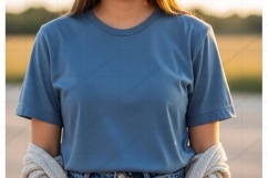 Casual blue t-shirt mockup design Product Image 1