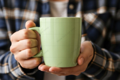 Green ceramic mug with textured mockup design Product Image 1