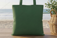Green tote bag mockup design Product Image 1