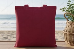 Stylish red tote bag mockup design Product Image 1