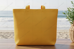 Bright yellow tote bag mockup design Product Image 1