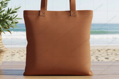 Brown canvas tote bag mockup Product Image 1