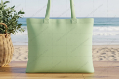 Elegant mint green tote bag mockup Product Image 1