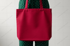 Stylish red tote bag mockup design Product Image 1