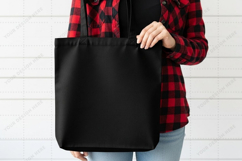 Black tote bag mockup design Product Image 1