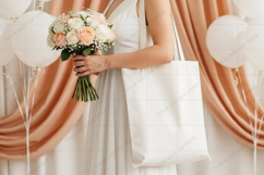 Elegant bridal tote bag mockup design Product Image 1