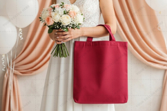 Elegant wedding tote bag mockup design Product Image 1