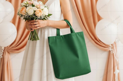 Elegant green tote bag for special occasions tote bag mockup Product Image 1