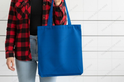 Blue tote bag mockup design Product Image 1