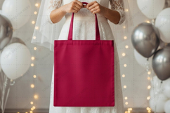 Elegant red tote bag mockup design Product Image 1