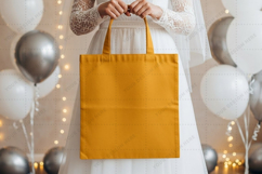 Elegant yellow tote bag mockup design Product Image 1