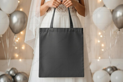 Elegant wedding tote bag mockup Product Image 1