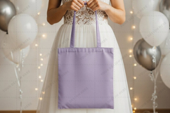 Elegant purple tote bag for special occasions mockup Product Image 1