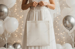 Elegant wedding tote bag mockup Product Image 1