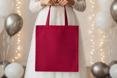 Elegant red tote bag mockup design Product Image 1