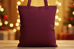 Elegant burgundy tote bag mockup Product Image 1