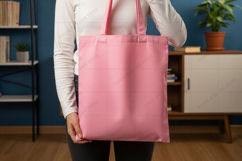 Pink tote bag mockup design Product Image 1