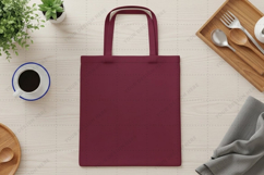Stylish maroon tote bag mockup design Product Image 1