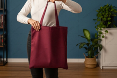 Stylish red tote bag mockup design Product Image 1
