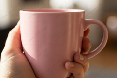 Elegant pink ceramic mug mockup Product Image 1