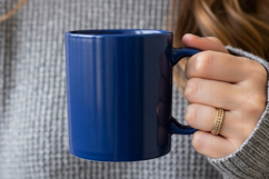 Stylish blue ceramic mug - perfect for everyday use mockup Product Image 1