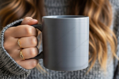 Stylish gray ceramic mug mockup Product Image 1