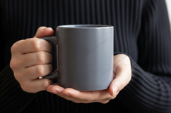 Elegant gray ceramic mug mockup design Product Image 1