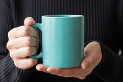Turquoise ceramic coffee mug mockup design Product Image 1