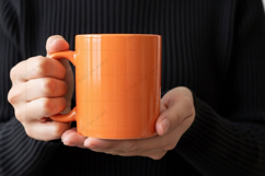 Bright orange ceramic mug mockup design Product Image 1