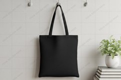Modern black tote bag mockup Product Image 1