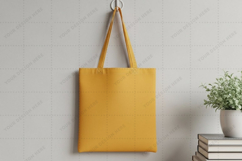 Bright yellow tote bag mockup design Product Image 1