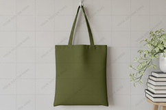 Olive green tote bag mockup design Product Image 1