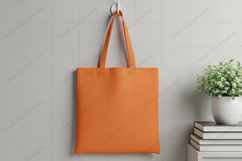 Bright orange tote bag mockup design Product Image 1