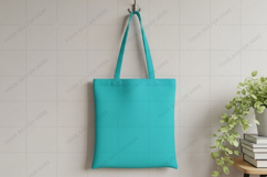 Turquoise tote bag mockup design Product Image 1