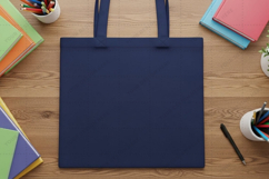 Navy blue tote bag mockup design Product Image 1